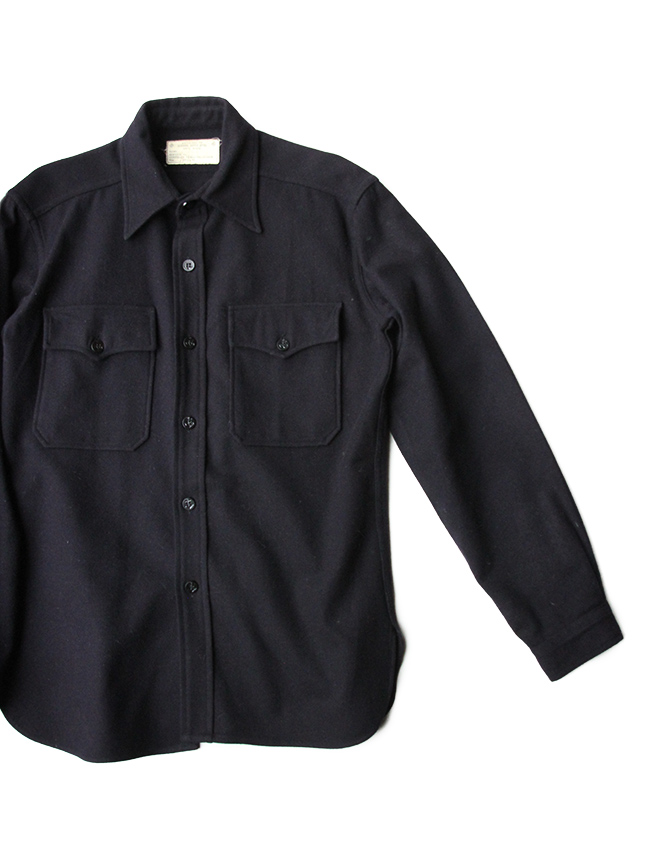 ~50年代 NAVAL CLOTHING FACTORY アンカーボタン ウール CPOシャツ ミリタリーシャツ USA製 16 メンズL ヴィンテージ /eaa373653