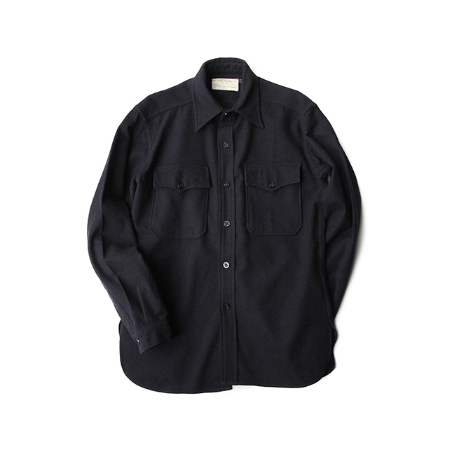 ~50年代 NAVAL CLOTHING FACTORY アンカーボタン ウール CPOシャツ ミリタリーシャツ USA製 16 メンズL ヴィンテージ /eaa373653